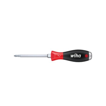 Wiha Schraubendreher SoftFinish® Phillips mit durchgehender Sechskantklinge und massiver Stahlkappe (03237) PH1 x 80 mm