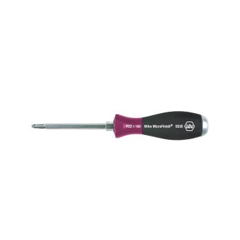 Wiha Screwdriver MicroFinish® Pozidriv with one-piece hexagonal blade and solid steel cap (29158) PZ1 x 80 mm