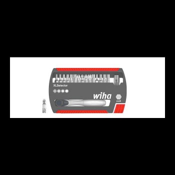 Wiha Bit set XLSelector Standard 25 mm assorted with bit ratchet form C 6.3 (1/4"), 17-pcs. (36951)