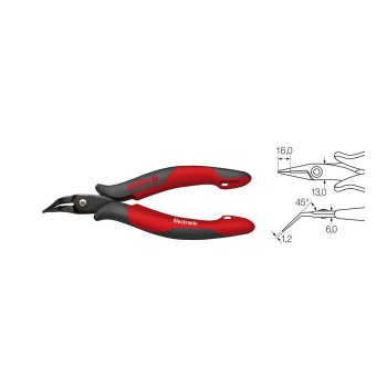 Wiha Spitzzange Electronic schmaler, langer Kopf, gebogene Form, ca. 40° (41015) 142 mm