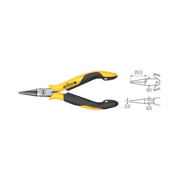 Wiha Rundzange Professional ESD runde, kurze Backen (26804) 120 mm