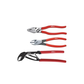 Wiha Pliers set Classic High-leverage combination pliers, water pump pliers, heavy-duty diagonal cutters, 3-pcs. (26853)