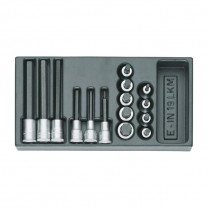 GEDORE Screwdriver bit socket set 1/2" in 1/3 ES tool module (1402234), 1500 ES-IN 19 LKM