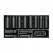 GEDORE Set impact sockets 1/2" in 1/3 ES tool module (1640836), 1500 ES K 19 L