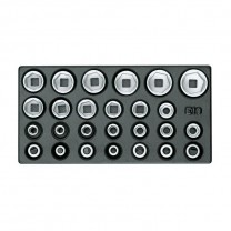 GEDORE Socket set 1/2" in 1/3 ES tool module (1733109), 1500 ES-19 IS