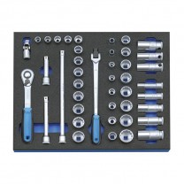 GEDORE Socket set 3/8" in 2/4 CT tool module, 43 pcs (2016486), 2005 CT2-D 30