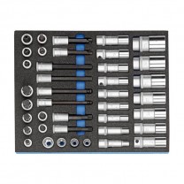 GEDORE Socket set 1/2" in 2/4 CT tool module, 40 pcs (2016516), 2005 CT2-D 19L