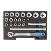 GEDORE Socket set 1/2" in 1/2 L-BOXX 136 module (2836009), 1100 CT1-19