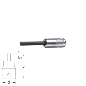 GEDORE Screwdriver socket IN 20 L, size 3 - 8 mm