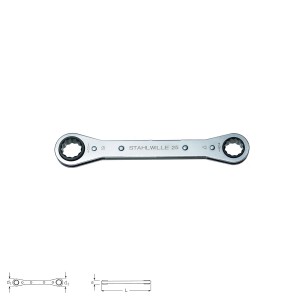 Stahlwille Ratchet ring spanner 25, size 7 x 8 - 17 x 19 mm
