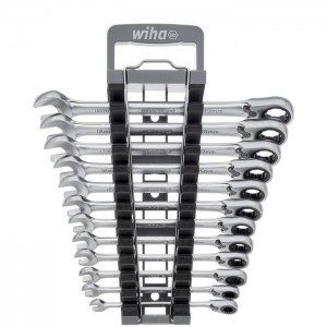 Wiha Ring ratchet open-ended spanner set 13 pcs. switchable, with holder (44661)