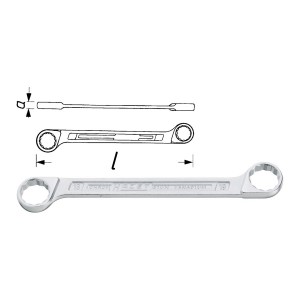 HAZET Double box-end wrench 610N, sw 6 x 7 - 30 x 34 mm