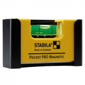 STABILA 17953 Pocket PRO Magnetic Wasserwaage, 7 cm mit Gürtelclip
