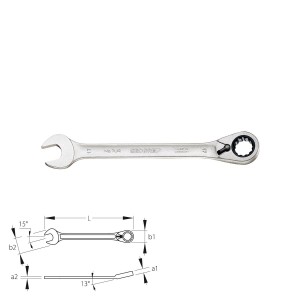 GEDORE Combination ratchet spanner 7 UR, size 8 - 24 mm