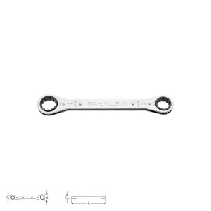 Stahlwille Spline-Drive-Double ring spanner 25aSP, 8 x 10 - 24 x 28