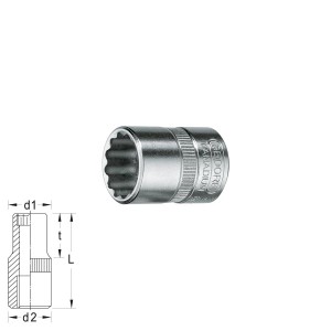 GEDORE 12point socket D 20MM, size 4 - 14 mm