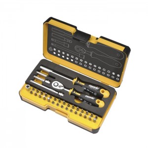 Felo 5783606 Tool set R-GO 36 1/4" with ERGONIC ratchet, bits and accessories, 36-pce