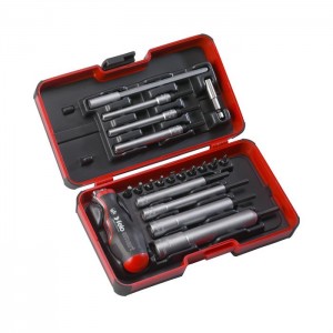 Felo Smart Engineer tool set with smart handle, M-Tec nut drivers, bits and acessories, 20-pce 00006082006
