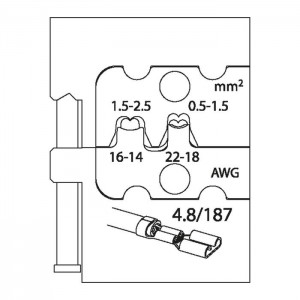 GEDORE Module insert for flat plugs 4.8 (1830643), 8140-10