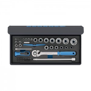 GEDORE Socket set 1/4"+1/2" 52 pcs (3085031), TC 19-20-MU-10