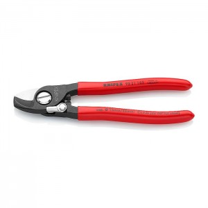 KNIPEX 95 21 165 Cable Shears with opening spring plastic coated 165 mm