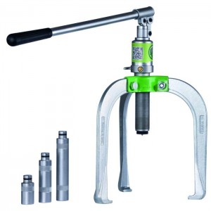 KUKKO 13-HP-100 3-arm bearing puller with self-centring puller hook and long hydraulic spindle (with hand lever operation)