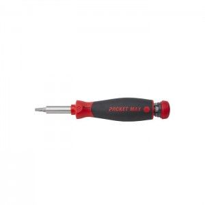 Wiha Screwdriver with bit magazine PocketMax® magnetic Mixed with 8 bits, 1/4"  (45292)