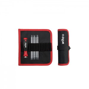 Wiha Screwdriver with interchangeable blade set SYSTEM 6 Mixed 6-pcs. in roll-up bag (32298)