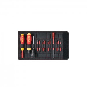 Wiha Torque screwdriver set TorqueVario®-S electric Mixed, variably adjustable torque limit, 13 pcs. in folding bag (40674) 0,8-5,0 Nm