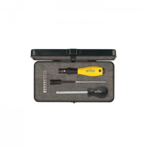 Wiha Torque screwdriver set TorqueVario®-S ESD mixed, 13 pcs., variably adjustable torque limit, 0,4-1,0 Nm in box (43898)