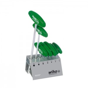 Wiha L-key with T-handle set Short TORX® in work bench stand, 7-pcs., matt chrome-plated (01348)