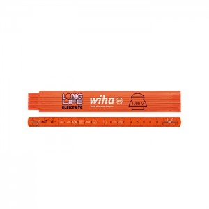 Wiha Elektriker Gliedermaßstab Longlife® 2 m metrisch, 10 Glieder (42068) orange