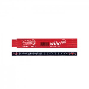 Wiha Gliedermaßstab Longlife® Plus Composite 2 m metrisch, 10 Glieder (37067) rot/ schwarz