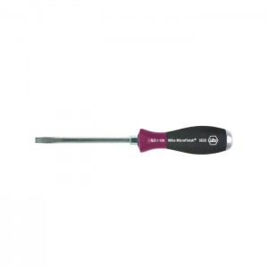 Wiha Screwdriver MicroFinish® Slotted with one-piece hexagonal blade and solid steel cap (29137) 10,0 mm x 175 mm