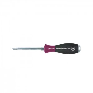 Wiha Screwdriver MicroFinish® Phillips with one-piece hexagonal blade and solid steel cap (29149) PH1 x 80 mm