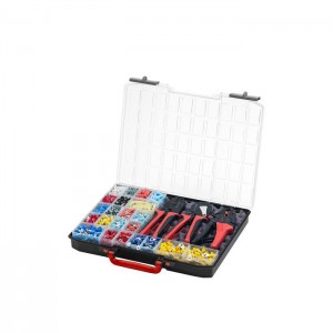 Wiha Stripping and crimping tool set 4-pcs with cable connectors 2,600 pcs. colour code DIN in assortment box (43984)