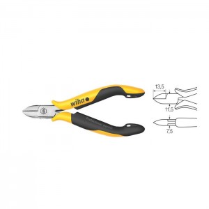 Wiha Diagonal cutters Professional ESD wide, semi-rounded head with bevelled edge (26831) 115 mm