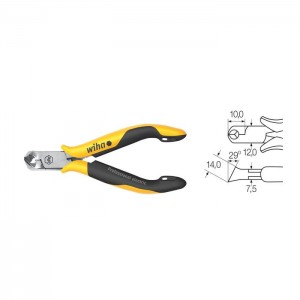 Wiha Oblique end cutting nippers Professional ESD wide head, approx. 29° with small bevelled edge (26835) 115 mm
