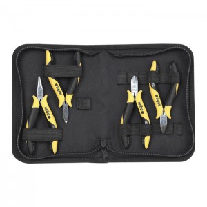 Wiha Pliers set Professional ESD Diagonal cutters, oblique end cutting nippers, needle nose pliers, 4-pcs. in tool pouch (33507)