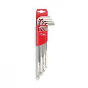 Felo 00036500911 Felo - L-Wrench Hexagon set with ballend long, nickel plated, 9-pcs. on clip