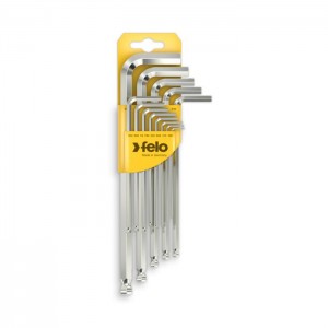 Felo 00037513011 Felo - L-Wrench Hexagon set Inch with ballend long, nickel plated, 13-pcs. on clip