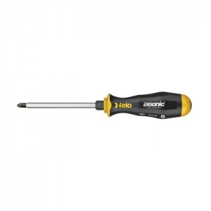 Felo 00045120340 Felo - ERGONIC - Pozidriv-Screwdriver with 3C-handle, continuous blade and hammer cap